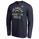 Men's Chargers Navy 2018 NFL Playoffs Against The World Long Sleeve T-Shirt,baseball caps,new era cap wholesale,wholesale hats